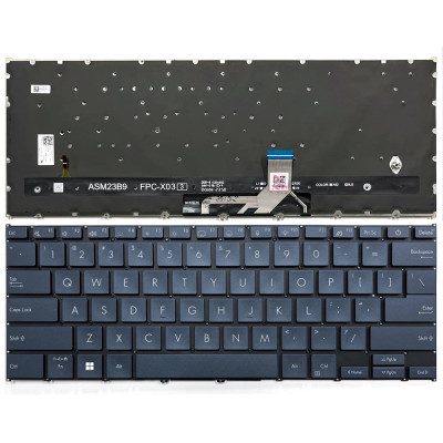 Asus ZenBook 14 UX3405 UX3405CA UX3405MA Q415M backlit US keyboard blue