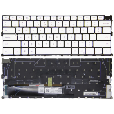 Keyboard Dell XPS 13 9300 9301 9310 2020 white backlit US original