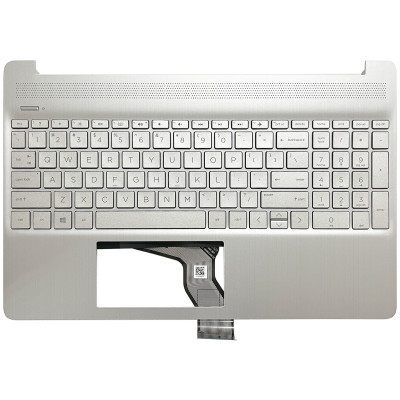 Keyboard HP 15-EF 15-DY 15s-EQ 15s-FQ backlit US palmrest silver