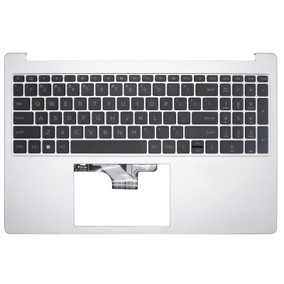 Keyboard HP 15-FC 15-FD silver black US Palmrest single fan