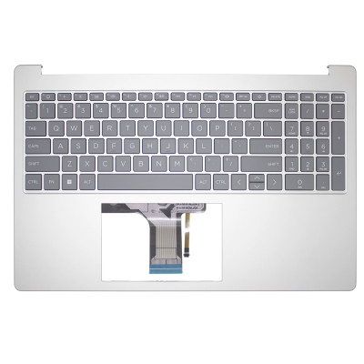 Keyboard HP 15-FC 15-FD silver gray backlit US Palmrest single fan