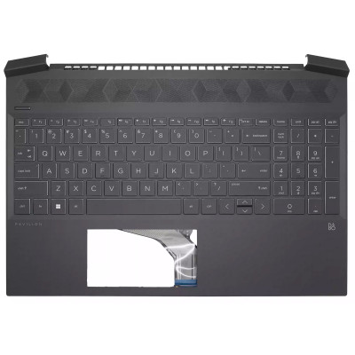 HP Pavilion Gaming 15-EC, 15Z-EC, US keyboard palmrest white font