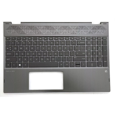 Keyboard HP Pavilion X360 15-CR US palmrest silver edge