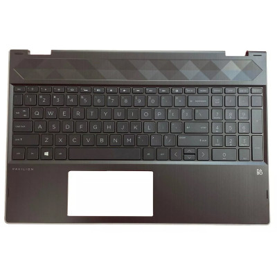 Keyboard HP Pavilion X360 15-CR backlit US palmrest silver edge