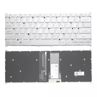 Keyboard Acer SP513-51 SP513-52N SP513-52NP SP513-53NSP silver power backlit US