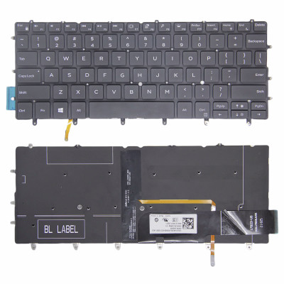 Keyboard Dell XPS 13 9317 9305 7390 black backlit US