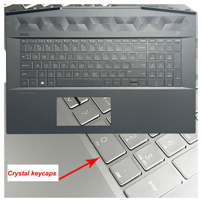 Keyboard HP 17-CD backlit US palmrest Crystal keycaps Keyboard HP 17-CD backlit US palmrest Crystal keycaps